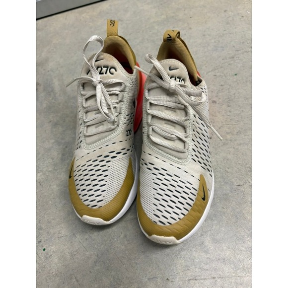 Nike Air Max 270 Women Beige Gold Pink Air Cushion Running Shoes - Picture 4 of 4